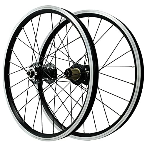 Mountain Bike Wheel : LSRRYD Mountain Bike Wheelset 406 Disc Brake Cycling Wheels 20" BMX Rim V Brake 24 Holes Quick Release Hub For 7 / 8 / 9 / 10 / 11 / 12 Speed Cassette MTB Bicycle Wheel 1400g (Color : Black A, Size : 20inch)