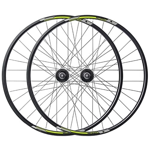 Mountain Bike Wheel : LSRRYD MTB Wheelset 27.5'' Disc Brake Wheelset Mountain Bike Rim Quick Release Front Rear Wheels Bicycle Wheelset 32H Hub For 7 / 8 Speed Rotary Flywheel 2800g (Color : Yellow, Size : 27.5'')