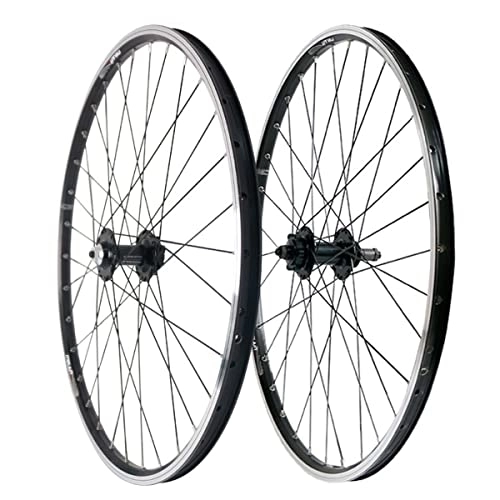 Mountain Bike Wheel : LSRRYD Rims 20 26 Inch Mountain Bike Wheelsets, WTB RIM Sealed Bearing, 32H Disc / V Brake, For 6 / 7 / 8 / 9 Speed Freewheel QR Mountain Cycling Wheels (Color : Black, Size : 20")