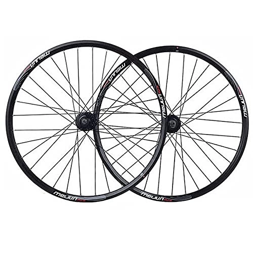Mountain Bike Wheel : LSRRYD Rims 26 Inch Mountain Bike Disc Brake Wheel 32 H Before And After The Bicycle Wheel Aluminum Alloy Bicycle Wheels QR Sealed Bearing Front 100mm Rear 135mm (Color : Black, Size : 26")