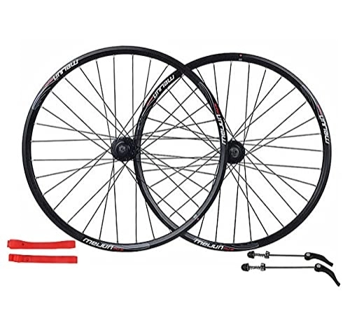 Mountain Bike Wheel : LSRRYD Rims Mountain Bike Wheelsets26-Inch 32-Hole Quick Release Disc Brake Wheel WheelSet Hub F 100mm R 135mm (Color : Black, Size : 26")