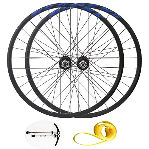 Mountain Bike Wheel : LvTu 26 27.5 29 inch MTB Mountain Bike Wheelset, Sealed Bearing Alloy Disc Brake Bicycle Wheels for 10 / 11 / 12 / 13 Speed (Color : Black / blue, Size : 27.5 inch)