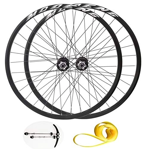 Mountain Bike Wheel : LvTu 26 27.5 29 inch MTB Mountain Bike Wheelset, Sealed Bearing Alloy Disc Brake Bicycle Wheels for 10 / 11 / 12 / 13 Speed (Color : Black / white, Size : 29 inch)