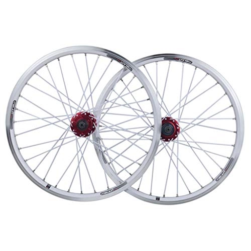 Mountain Bike Wheel : LvTu Bicycle Wheelset 26 inch MTB V-brake / Disc Brake Alloy Double Wall Rim for 7 8 9 10 Speed Cassette 1.25~2.5" Tire Rim (Color : White)