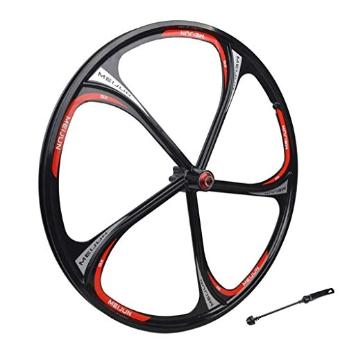 Mountain Bike Wheel : LvTu Mountain Bike Cassette Wheelset 26 Inch, Magnesium Alloy MTB Bicycle Front / Rear Wheel 7 / 8 / 9 / 10 / 11 Speed - Black (Color : Front wheel)