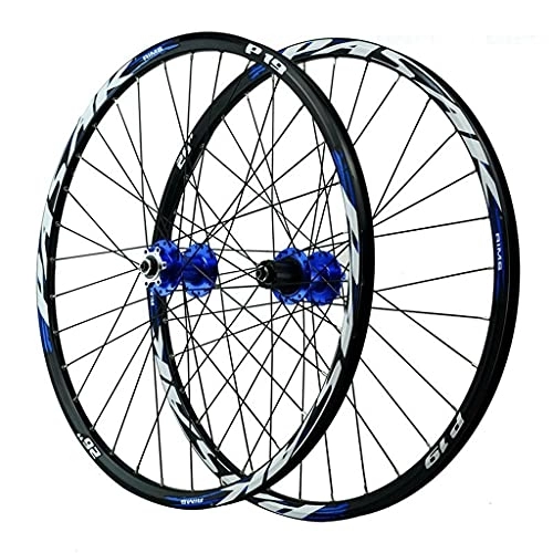 Mountain Bike Wheel : LvTu Mountain Bike MTB Wheelset 26 / 27.5 / 29 inch Alloy Disc Brake Sealed Bearing Bicycle Wheel 7-12 Speed Cassette 32H Rim (Color : Blue, Size : 27.5 inch)