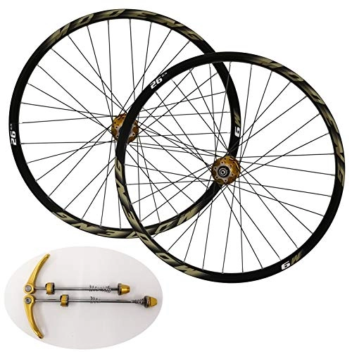 Mountain Bike Wheel : LvTu Mountain Bike MTB Wheelset 26 27. 5 29 inch Disc Brake Bicycle Wheel Alloy Rim fit 1.5-2.35" Tires for 8 / 9 / 10 / 11 Speed Cassette (Color : Black / blue, Size : 26 inch)