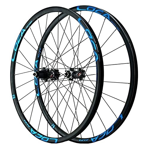 Mountain Bike Wheel : LvTu Mountain Bike MTB Wheelset 26 / 27.5 / 29 inch, Sealed Bearing Disc Brake Wheel 8 / 9 / 10 / 11 / 12 Speed Cassette 24H Bicycle Rim (Color : Blue, Size : 27.5 inch)