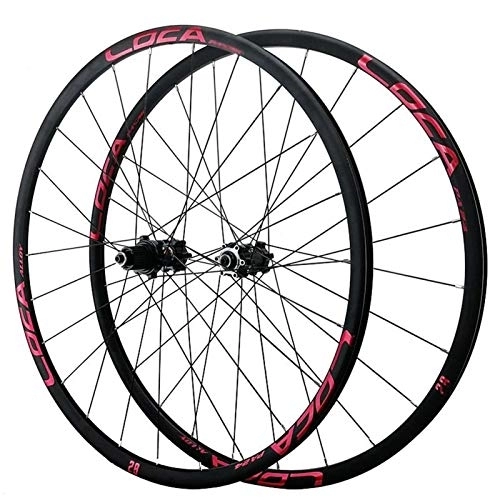 Mountain Bike Wheel : LvTu Mountain Bike MTB Wheelset 26 / 27.5 / 29 inch, Sealed Bearing Disc Brake Wheel 8 / 9 / 10 / 11 / 12 Speed Cassette 24H Bicycle Rim (Color : Red, Size : 29 inch)