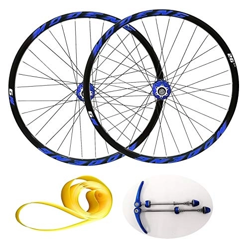 Mountain Bike Wheel : LvTu Mountain Bike Wheelset 26 / 27.5 / 29 inch, Alloy MTB Bicycle Wheels Quick Release Disc Brakes Compatible 8-11 Speed Cassette for 1.25~2.25" Tire (Color : Blue, Size : 29 inch)