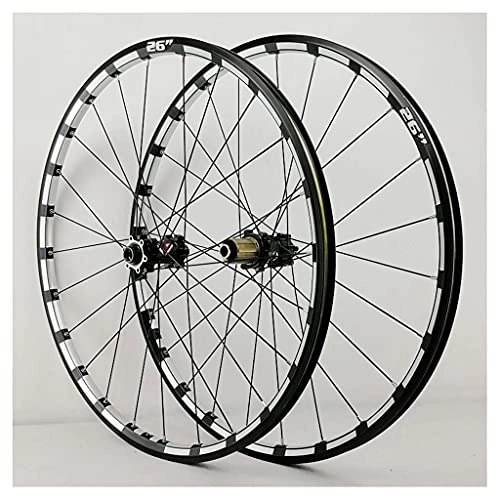Mountain Bike Wheel : LvTu Mountain Bike Wheelset 26 27.5 inch 15mm / 12mm Thru Axle Hub, XC MTB Front / Rear Wheel Double Wall Rim Disc Brake (Color : Black hub, Size : 27.5 inch)
