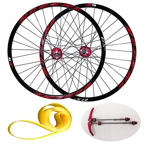 Mountain Bike Wheel : LvTu MTB Disc Brake Bicycle Wheelset 26 27.5 29 inch, Aluminum Alloy Mountain Bike Wheel Set compatible 8 / 9 / 10 / 11 Speed Cassette for 1.25~2.25" Tire (Color : Red, Size : 29 inch)