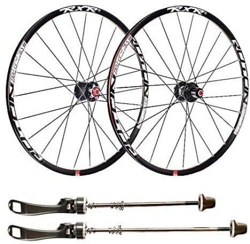 Mountain Bike Wheel : LVYE1 MRMF BMX Bicycle Wheelset, 27.5 Inch Bike Rim Double-Walled Aluminum Alloy Disc Mountain Bike MTB Rim Disc Brake Fast Release 24 Perforated Disc 7 8 9 10 11 Speed, Black
