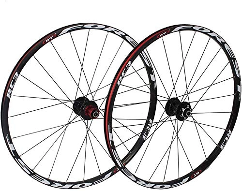 Mountain Bike Wheel : LVYE1 MRMF MTB Bicycle Wheelset, 26 / 27.5In Double Walled Aluminum Alloy Mountain Bike Wheels V-Brake Disc Rim Brake Sealed Bearings 8 / 9 / 10 Speed Cassette, 26in