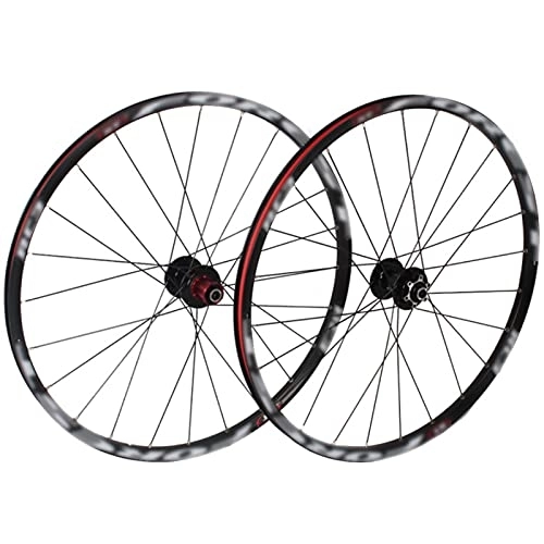 Mountain Bike Wheel : LYRONG MTB Wheelset, High Strength Aluminum Alloy Rim Mountain Bike Wheels, Clincher Carbon Hub, Disc Brake Quick Release Fit for 7-10 Speed Freewheels, 26 Inches