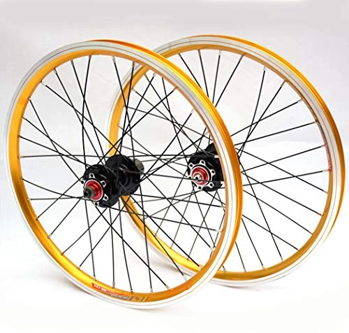 Mountain Bike Wheel : LYzpf Mountain Bike Wheel Front Rear Set Rims Disc Bicycle 20 Inch Disc Brake 4 Bearings Aluminum Alloy Equipment Accessories