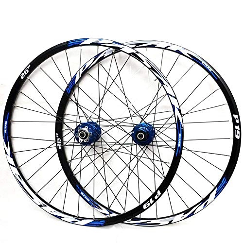 Mountain Bike Wheel : LYzpf Mountain Bike Wheel Front Rear Set Rims Disc Bicycle 26 / 27.5 / 29 inch Aluminum Alloy Equipment Accessories, blue, 29inch