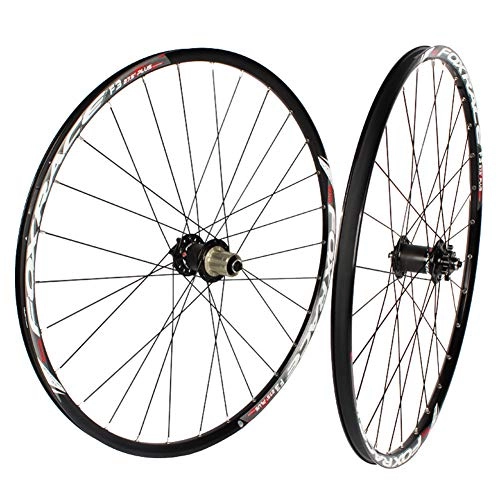 Mountain Bike Wheel : LYzpf Mountain Bike Wheel Front Rear Set Rims Disc Bicycle 26 / 27.5 Inch Aluminum Alloy Equipment Accessories, black, 27.5inch