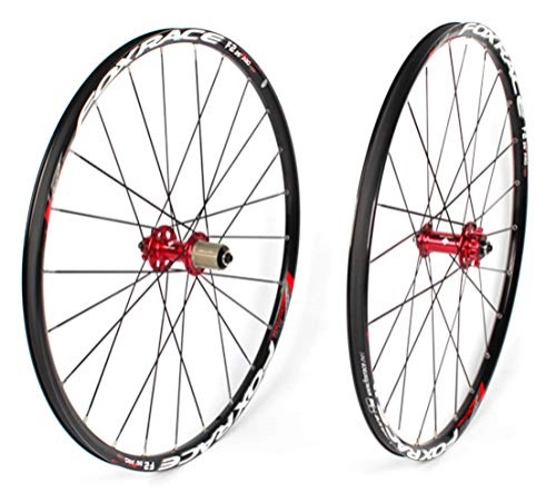 Mountain Bike Wheel : LYzpf Mountain Bike Wheel Front Rear Set Rims Disc Bicycle 26 Inch Lightweight Aluminum Alloy Equipment Accessories, red, 26inch
