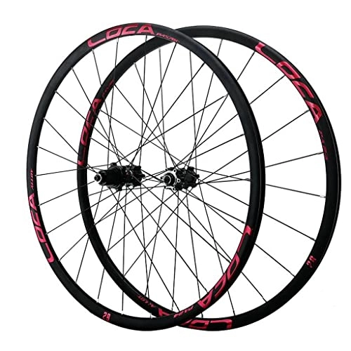 Mountain Bike Wheel : M-YN 26 / 27.5 / 29" Mountain Bike Wheelsets, Carbon Hub MTB Wheels Quick Release Disc Brakes, 24H Low-Resistant Flat Spokes Bike Wheel (Size:29inch, Color:red)
