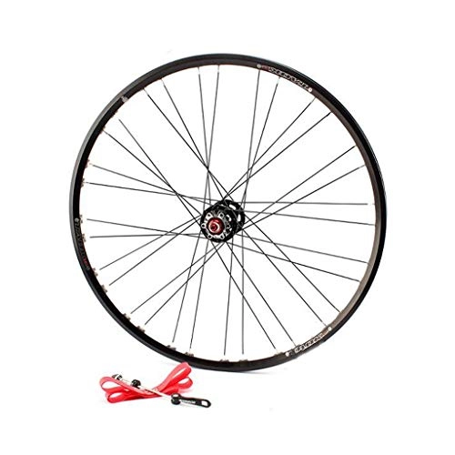 Mountain Bike Wheel : M-YN 26 Inch Mountain Wheel Set Front Wheel Disc Brake Alloy Mountain Disc Double Wall (Color : Black hub)