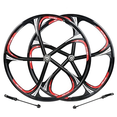 Mountain Bike Wheel : M-YN 26" MTB Bike Wheel Set 5-Spoke Bicycle Front Rear Rim Wheel White Disc Brake 7 / 8 / 9 / 10 Speed