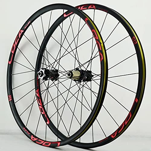 Mountain Bike Wheel : M-YN Mountain Bike Wheelset 26 / 27.5 / 29 Inch, Aluminum Alloy Rim 24H Disc Brake MTB Wheelset, Quick Release Front Rear Wheels Black Bike Wheels(Size:26inch, Color:red)