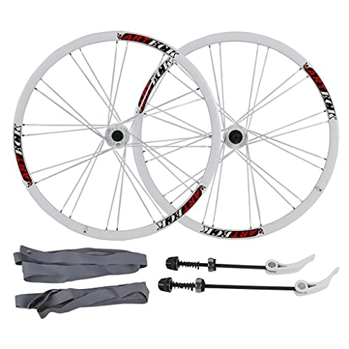 Mountain Bike Wheel : M-YN Mountain Bike Wheelset 26", Disc Brake Bike Wheels For 7-10 Speed Cassette, 24H Carbon Hub Bicycle Wheels Quick Release(Color:white)