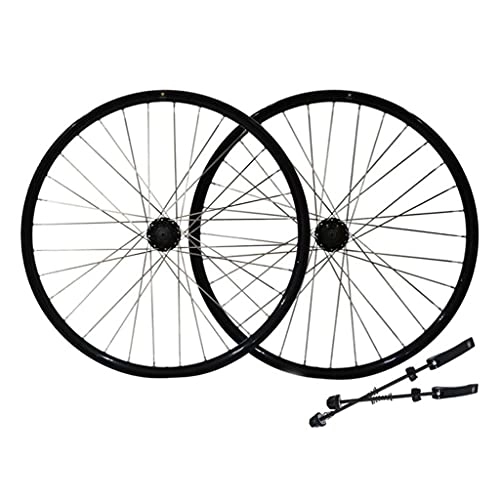 Mountain Bike Wheel : M-YN Mountain Bike Wheelset 26", Disc Brake Bike Wheels for 7-11 Speed Cassette, 32H Carbon Hub Bicycle Wheels Quick Release, Low Resistant Flat Spokes MTB Wheelset(Color:black)