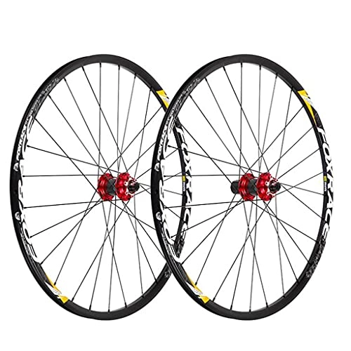 Mountain Bike Wheel : M-YN Mountain Bike Wheelset 27.5 / 29 inch Aluminum Alloy Barrel Shaft Quick Release 7-11 Speed Cassette(Size:27.5inch, Color:red)