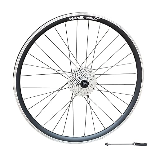 Mountain Bike Wheel : Madspeed7 QR 26" (ETRTO 559x19) MTB Mountain Bike REAR Wheel + 8 Speed Cassette (11-34t) - Rim & Disc Brake Compatible - Sealed Bearings Hub (Very Smooth Hub) - Double Wall - 32x Spokes