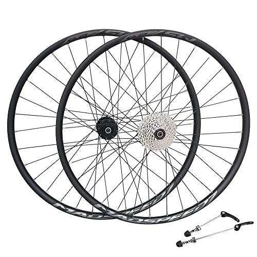 Mountain Bike Wheel : Madspeed7 QR 27.5" 650b (ETRTO 584x20) MTB Mountain Bike Front Rear Wheel Set + 10 speed Cassette (11-36t) + 160mm Disc Rotors - Sealed Bearings (6 Bolt) Disc Brake Hubs (Very Smooth Hubs)