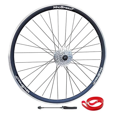 Mountain Bike Wheel : Madspeed7 QR 29" 29er (ETRTO 622x19) Mountain Bike REAR Wheel + 8 speed Cassette (11-32t) - Rim & Disc Brake Compatible - Sealed Bearings Hub (Very Smooth Hub) - Double Wall