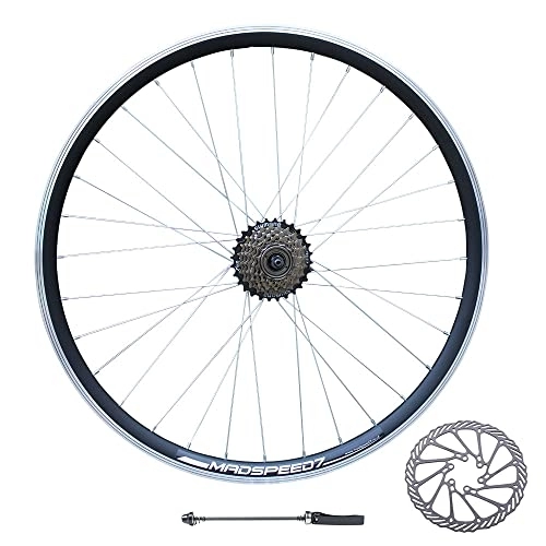 Mountain Bike Wheel : Madspeed7 QR 29” 29er (ETRTO 622x19) MTB Mountain Bike REAR Wheel + Shimano 7 speed Freewheel + 160mm Disc Rotor - Sealed Bearing hub (Very smooth hub) - Double Wall - 32x Spokes