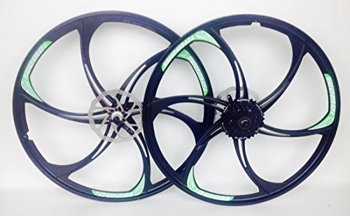 Mountain Bike Wheel : MAGNESIUM ALLOY WHEELS PAIR FRONT AND REAR MOUNTAIN BIKE WITH CASSETTE NEW 26 INCH
