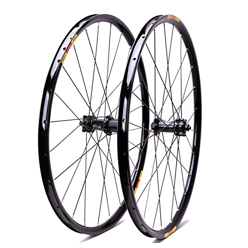 Mountain Bike Wheel : MJCDNB Bicycle Wheel 26 / 27.5 / 29 in MTB Bike Wheel Set Aluminum Alloy Double Walled Rim Bucket Shaft 6 Palin Card Flywheel Disc Brake 7-11 Speed 1470g Black