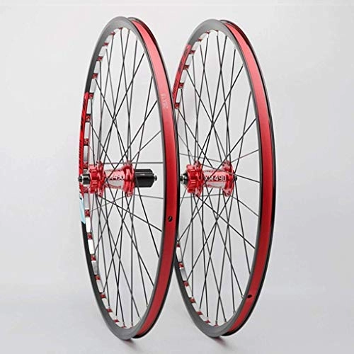 Mountain Bike Wheel : MJCDNB MTB 26 / 27.5 Bike Wheelset Hand Built Bicycle Wheel Double Wall Rims Sealed Bearing for Cassette Hub 8-11 Speed 1800g