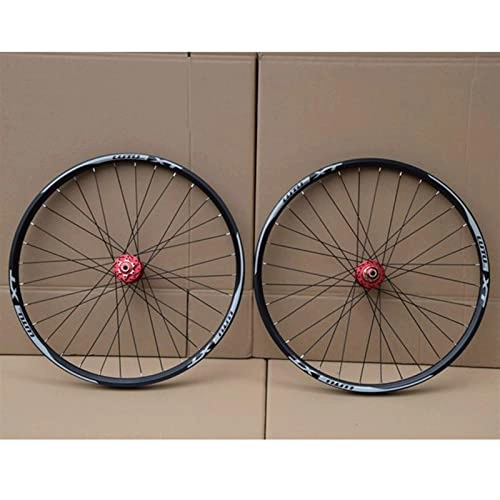 Mountain Bike Wheel : MJCDNB Quick Release Axles Bicycle Accessory Bicycle Wheelset MTB Double Wall Alloy Rim Disc Brake 7-11 Speed Card Hub Sealed Bearing QR 32H Road Bicycle Cyclocross Bike Wheels (Color : A, Size : 2
