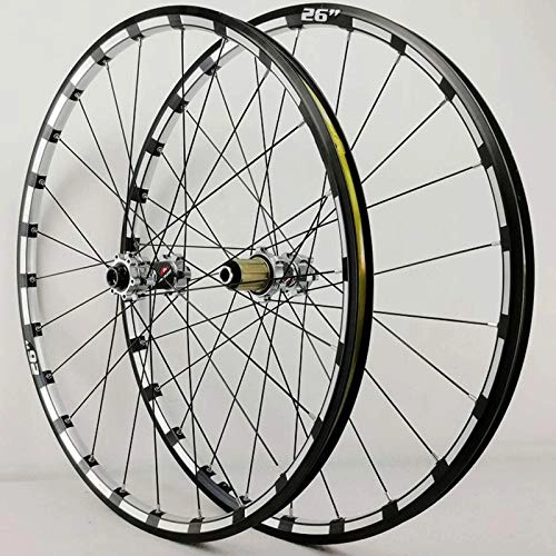 Mountain Bike Wheel : MNBV Thru Axle Wheelset 26 / 27.5 Inch Bike Wheel Set Mountain 4 Palin Disc Brake Double Wall Alloy Rim CNC Front Rear for 7 / 8 / 9 / 10 / 11 / 12 Speed