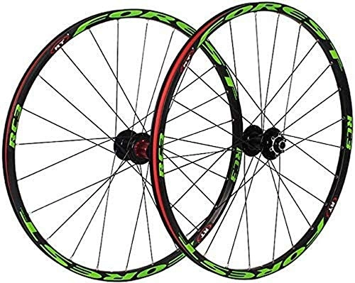 Mountain Bike Wheel : Mnjin Bike Wheel Tyres Spokes Rim 27.5 inch bicycle wheelset rear wheel, double walled rim quick release wheel set disc brake Palin Bearing mountain bike-24 perforated disc 8 / 9 / 10 speed