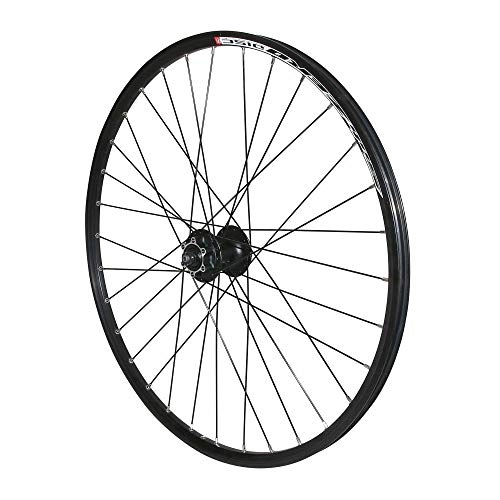 Mountain Bike Wheel : Motodak MTB Wheel 26 Inch Disc Subzero Front Black Eyelet Medium Shimano M475 6 Holes Black Spokes