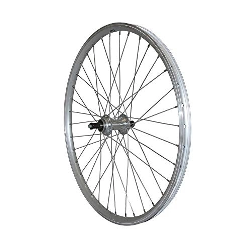 Mountain Bike Wheel : Motodak Wheel Mountain Bike 24 " Rear Alu Silver Double Walled Tin Alu Blocking Freewheel 7-6v