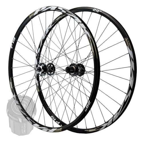 Mountain Bike Wheel : Mountain Bicycle Disc Brake Wheelset 26 / 27.5 / 29 Inch, Aluminum Alloy 32H Sealed Bearing MTB Bike Rim 135mm Front&Rear Wheel 7-11 Speed (Color : Black, Size : 29 IN)