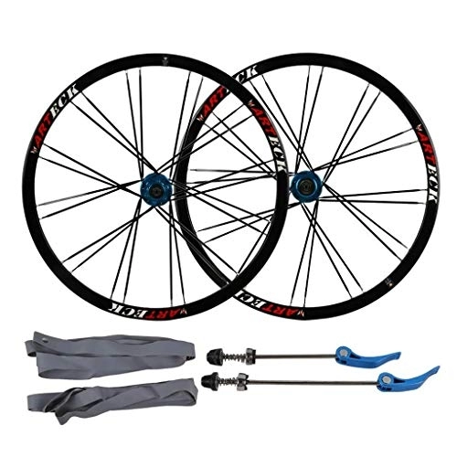Mountain Bike Wheel : Mountain Bicycle Wheelset 26 Inch, Aluminum Alloy Double Wall MTB Cycling Rim Disc Brake 24 Hole Quick Release 7 8 9 10 Speed