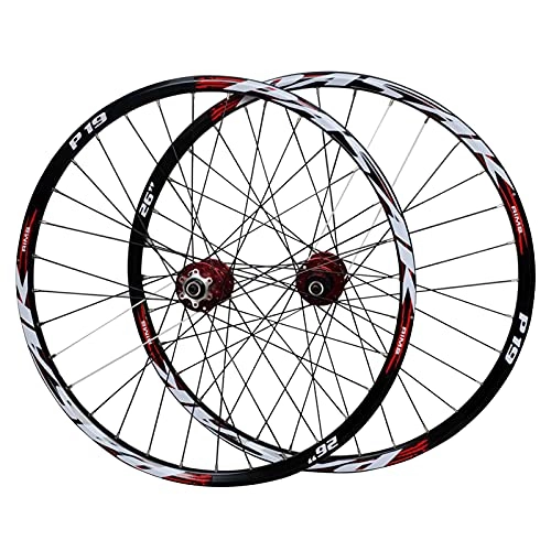 Mountain Bike Wheel : Mountain Bicycle Wheelset 29 / 26 / 27.5 Inch Double Walled Aluminum Alloy MTB Rim Fast Release Disc Brake 32H 7-11 Speed Cassette