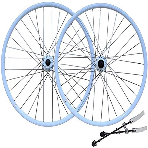 Mountain Bike Wheel : Mountain Bike 26-Inch Wheel Set Bicycle Quick Release Hub Aluminum Alloy Double-Layer Rim Disc Brake 26 Inch Bicycle Wheelset, Double Wall Quick Release, Light blue