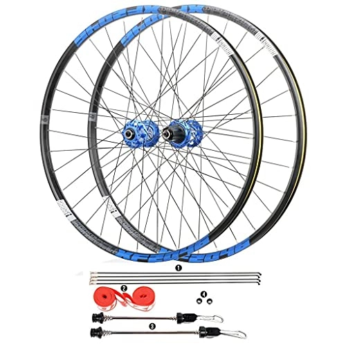 Mountain Bike Wheel : Mountain Bike Bicycle Wheelset 26 / 27.5 Inch, Double Walled Aluminum Alloy Discbrake Quick Release 4 Palin 8 / 9 / 10 / 11 Speed 32H