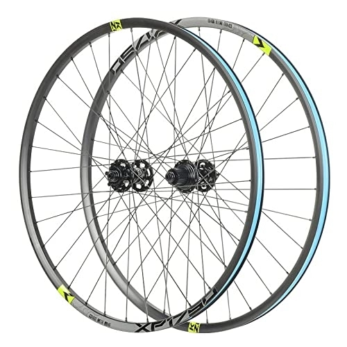 Mountain Bike Wheel : Mountain Bike Disc Brake Wheelset 26 / 27.5 / 29" MTB Quick Release Wheels Bicycle Rim 32H QR Hub For 12 Speed Cassette 1750g (Color : Green, Size : 27.5inch)