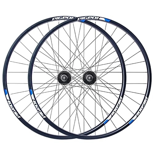 Mountain Bike Wheel : Mountain Bike Disc Brake Wheelset 27.5'' MTB Front Rear Quick Release Bicycle Wheels Rim 32H Hub For 7 / 8 Speed Rotary Flywheel (Color : Blue)