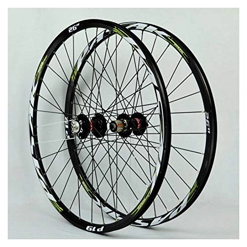 Mountain Bike Wheel : Mountain Bike Double Wall Wheelset 26 27.5 29 Inch MTB Wheelsets Rim With QR Disc Brake 7 / 8 / 9 / 10 / 11 Speed 4 Palin Bearing Hub 32H (Color : C, Size : 27.5in)